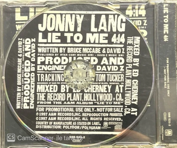 Johnny Lang Lie To Me Maxi Single CD - Resim 2