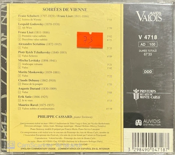 Philippe Cassard Soirees De Vienne CD - Resim 2