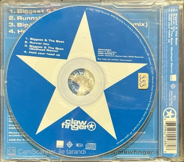 Claw Finger Biggest & The Best Maxi Single CD - Resim 2