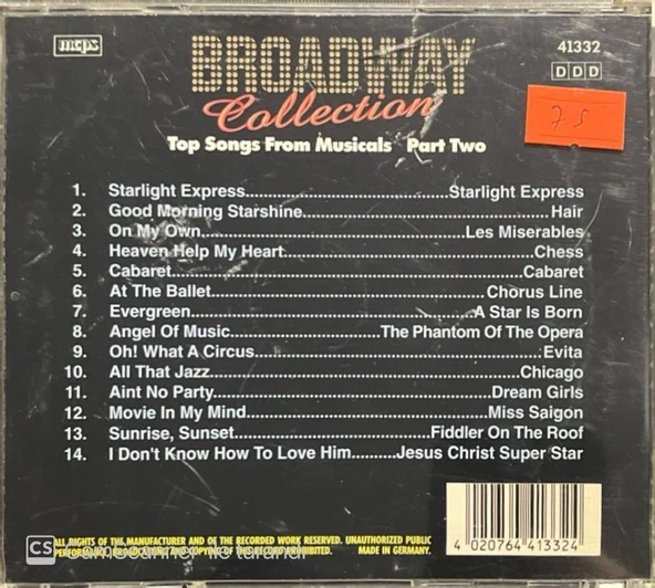 Broadway Collection Soundtrack CD - Resim 2