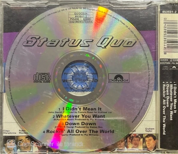 Status Quo I Didn't Mean It Maxi Single CD - Resim 2