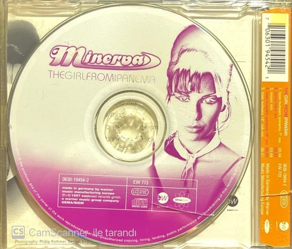 Minerva The Girl From Panema Maxi Single CD - Resim 2