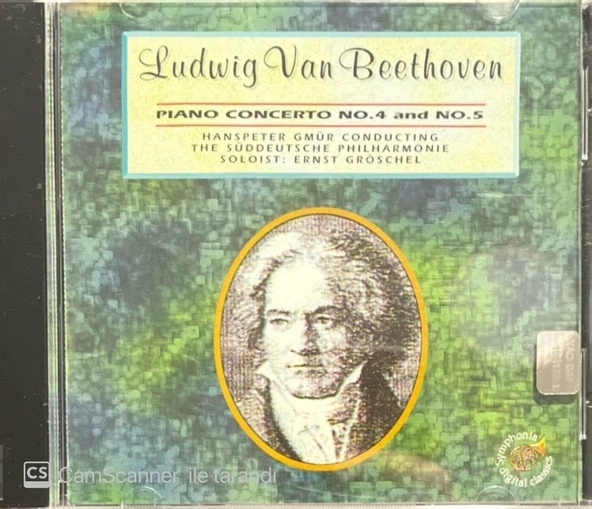 (Plak Değildir CD Dir) Ludwig Van Beethoven Piano Concerto No.4 And No.5 CD ürün görseli 1