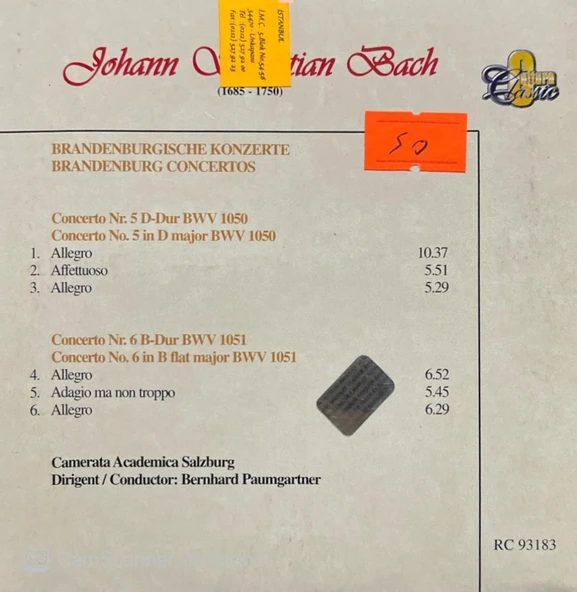 J.S. Bach Concerto No.5 CD - Resim 2