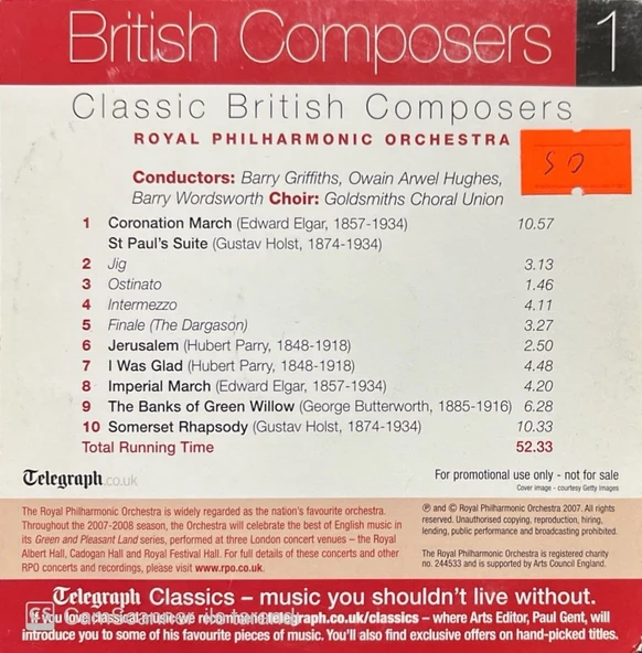 British Composers 1 CD - Resim 2
