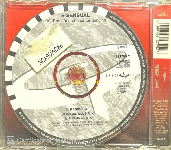 E. Sensual B. G. Tips You Should Be Dancing Maxi Single CD - Resim 2