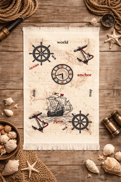%100 Pamuk Saçaklı Dijital Baskı El&Yüz Havlusu 40x60 cm-Yumuşak Doku,Yüksek Su Emici Mutfak Havlusu ürün görseli 1