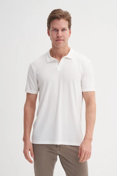 Cazador  Polo  T-shirt Erkek Regular Fit  Viskon 42040 Beyaz ürün görseli 1