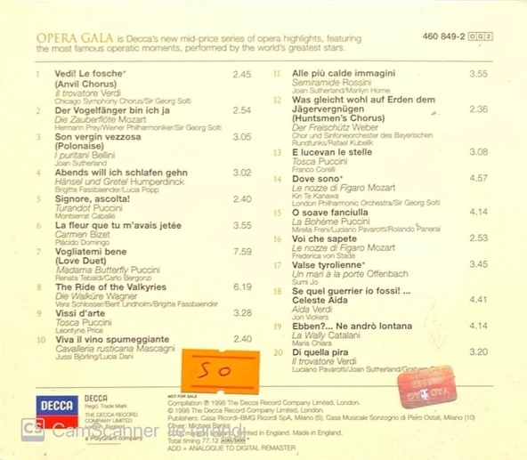 Opera Gala CD - Resim 2