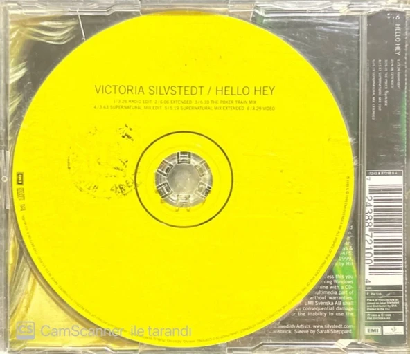Victoria Sylvstedt Hello Hey Maxi Single CD - Resim 2