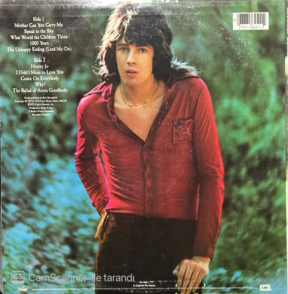 Rick Springfield Beginnings LP Plak - Resim 2