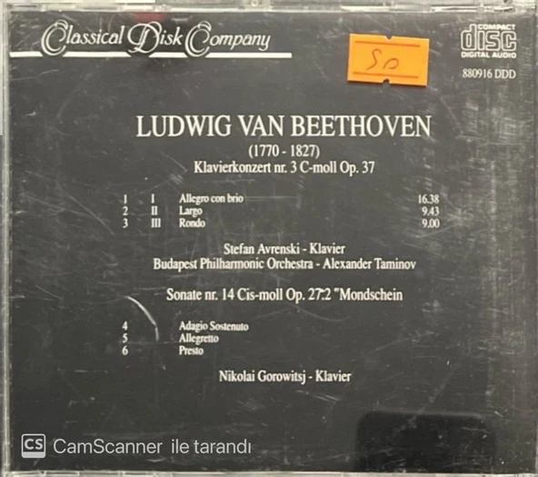 Ludwig Van Beethoven Klavierkonzert Nr.3 CD - Resim 2