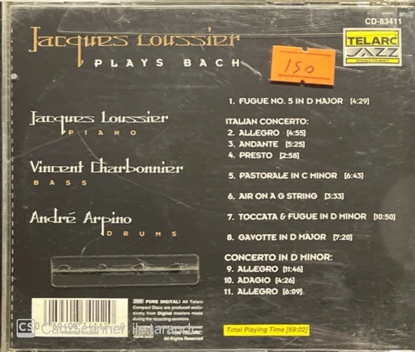 Jacques Loussier Play Bach CD - Resim 2