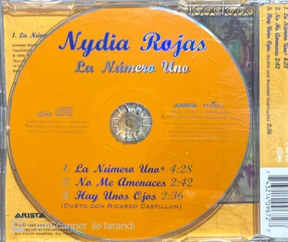 Nydia Rojas La Numero Uno Maxi Single CD - Resim 2