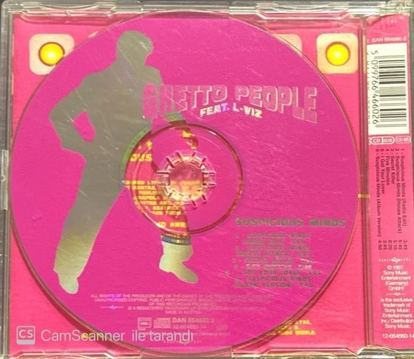 Ghetto People Feat L-Viz Suspicious Minds Maxi Single CD - Resim 2