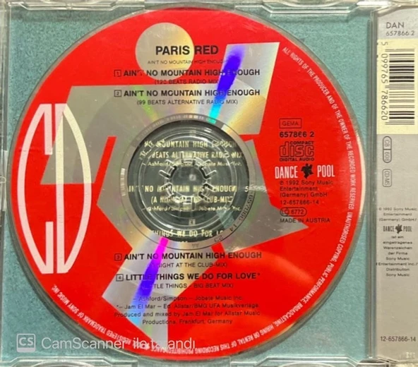 Paris red Ain't No Mountain High Enough Maxi Single CD - Resim 2