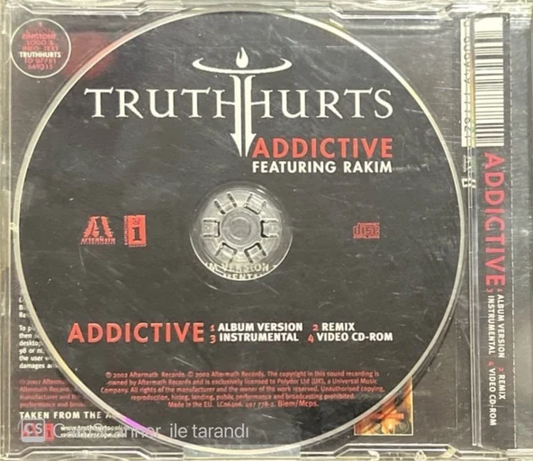 Truth Hurts Addictive Feat Rakım Maxi Single CD - Resim 2