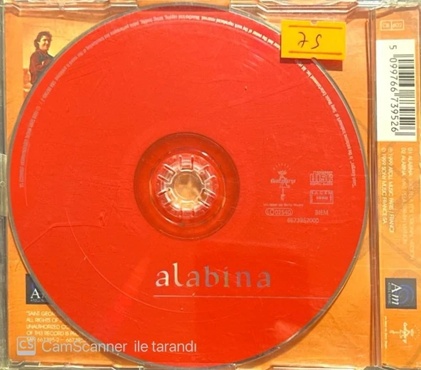 Alabina Original Version Maxi Single CD - Resim 2