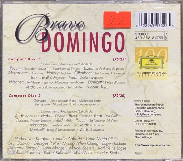 Bravo Domingo Classic Double CD - Resim 2