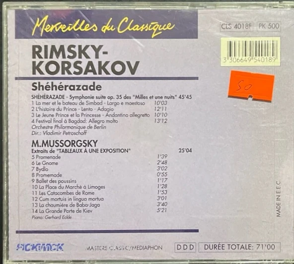 Rimsky Korsakov Sheherazade Op.35 CD - Resim 2