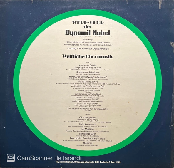 Weltliche Chormusik LP Plak - Resim 2