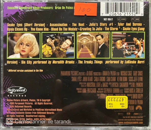 Snake Eyes Soundtrack CD - Resim 2