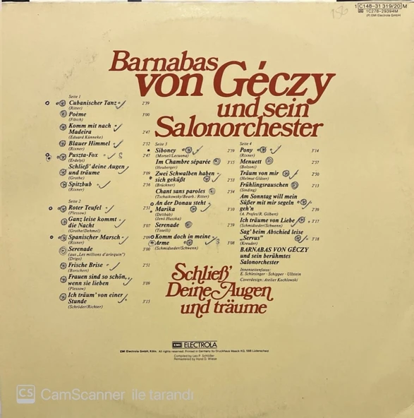 Barnabas Von Geczy Double LP Plak - Resim 2