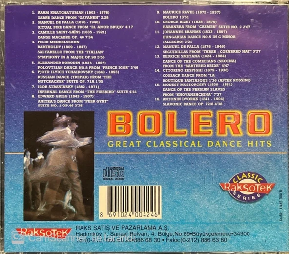 Bolero Great Classical Dance Hits Classic CD - Resim 2