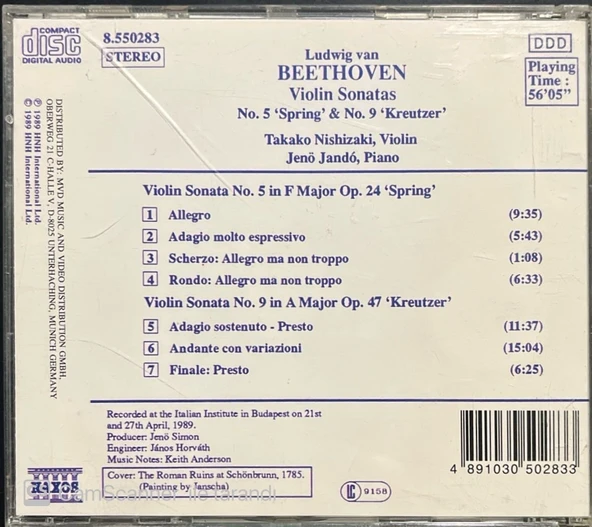 Beethoven Violin Sonatas Classic CD - Resim 2