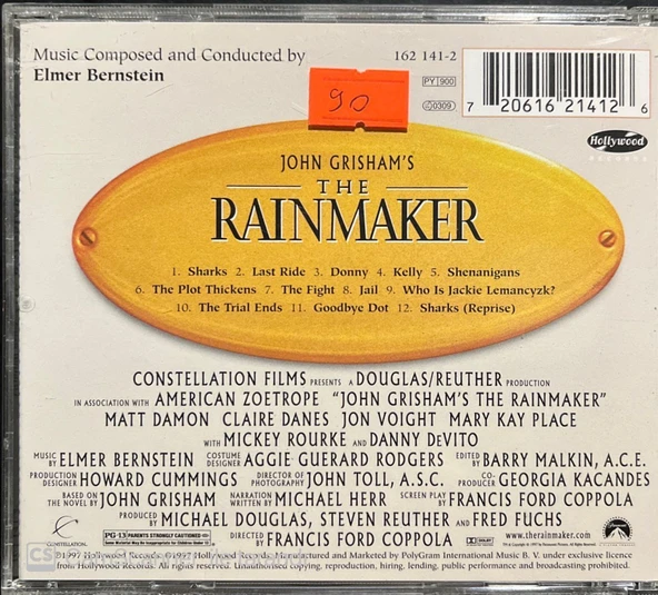 John Grisham's The Rainmaker Soundtrack CD - Resim 2
