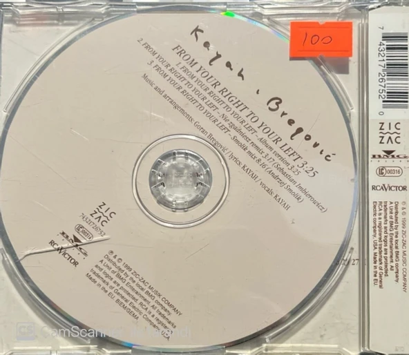 Kayah Bregovic From your Right To Your Left Maxi Single CD - Resim 2
