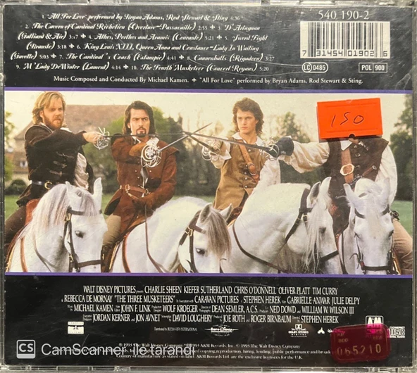 The Three Muketeers Soundtrack CD - Resim 2