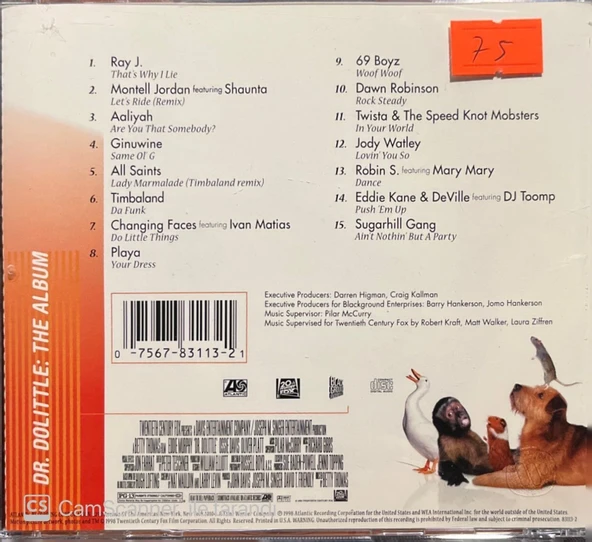 Dr. Dolittle Soundtrack CD - Resim 2