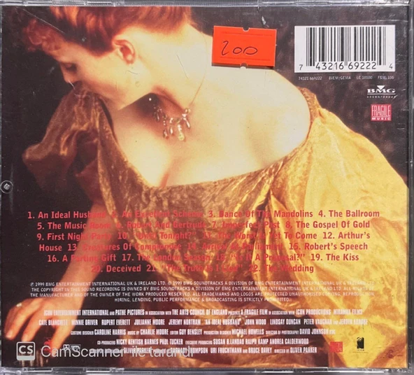 An Ideal Husband Soundtrack CD - Resim 2