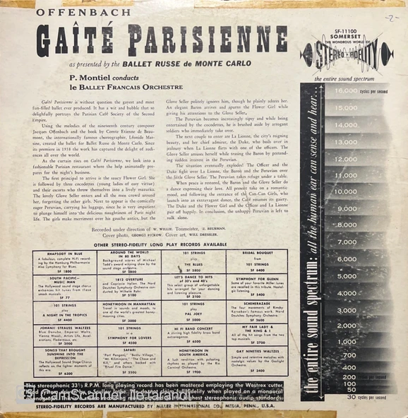 Offenbach Gaite Parisienne LP Plak - Resim 2