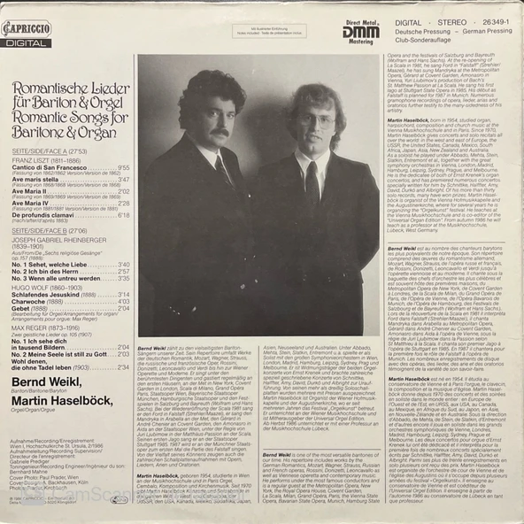 Berng Weikl Martin Haselböck LP Plak - Resim 2