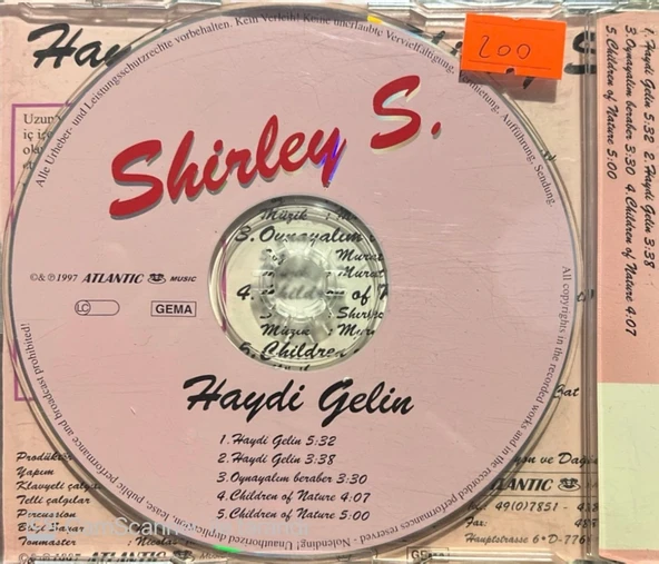 Shirley S. Haydi Gelin Maxi Single CD - Resim 2