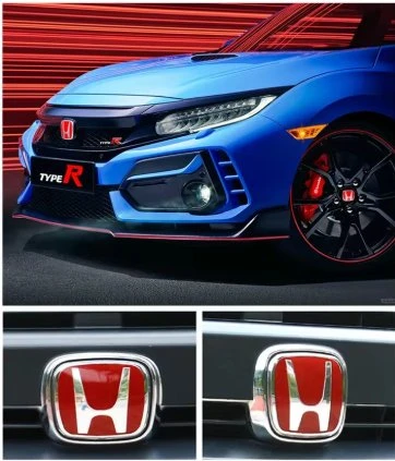 Honda Civic FC5 2016-2021 Ön Ve Arka Panjur Logosu Kırmızı (cam Logo) İTHAL ÜRÜN ANAHTARLIK HEDİYE ürün görseli 1