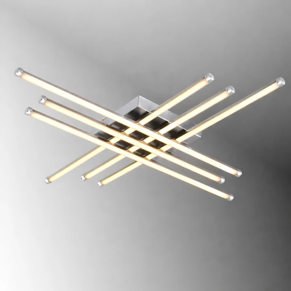 TT070-KR TT Aydınlatma 6 lı Çubuk Model Krom Kaplama Led Avize ürün görseli 1