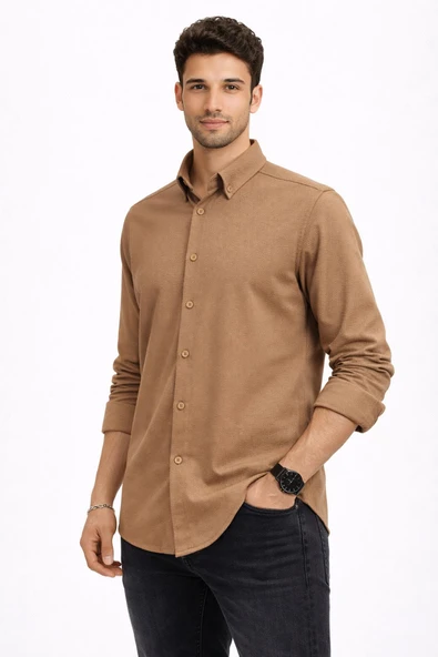 Plus Barkod Uzun Kol Slim Fit Erkek Gömlek - 7579 ürün görseli 1
