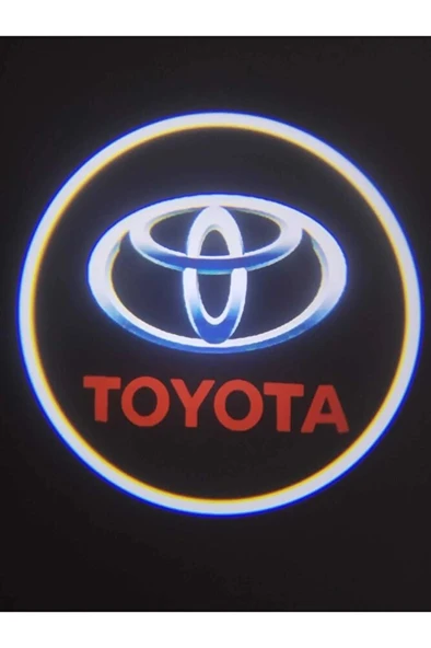 TOYOTA LOGOLU MESAFE VE IŞIK SENSÖRLÜ PİLLİ KAPI ALTI LED LOGO ürün görseli 1