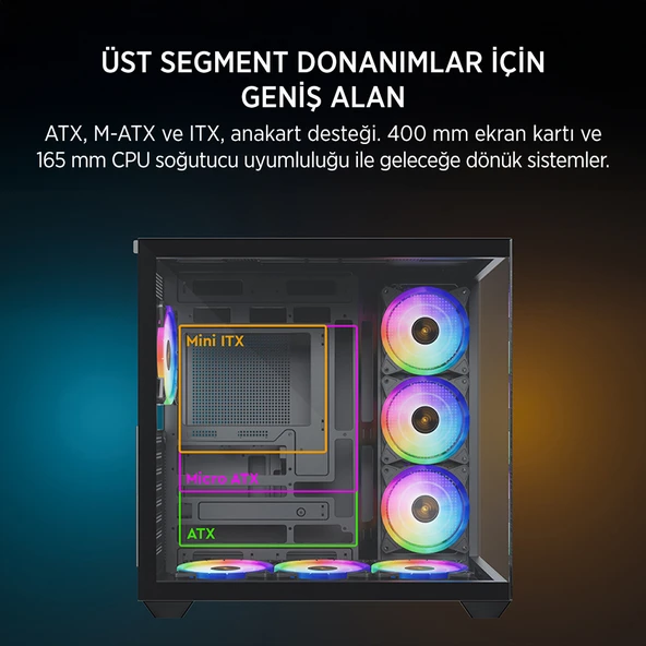 JAMES DONKEY STARK S801 7X ARGB 650W GAMING CASE BLACK ürün görseli 1