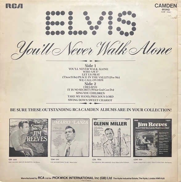 Elvis Presley You'll Never Walk Alone LP Plak - Resim 2