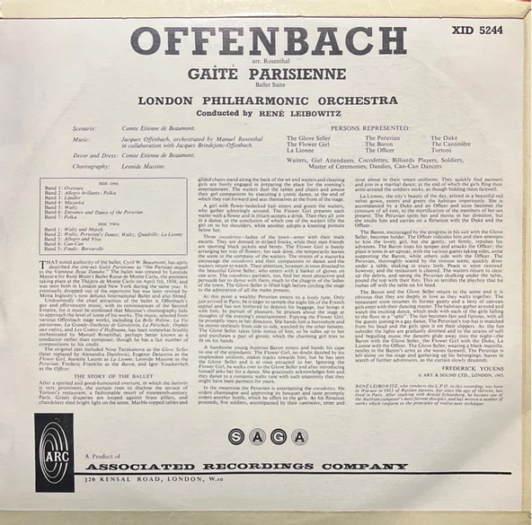 Offenbach - Gaîte Parisienne Ballet Suite Classic LP Plak - Resim 2