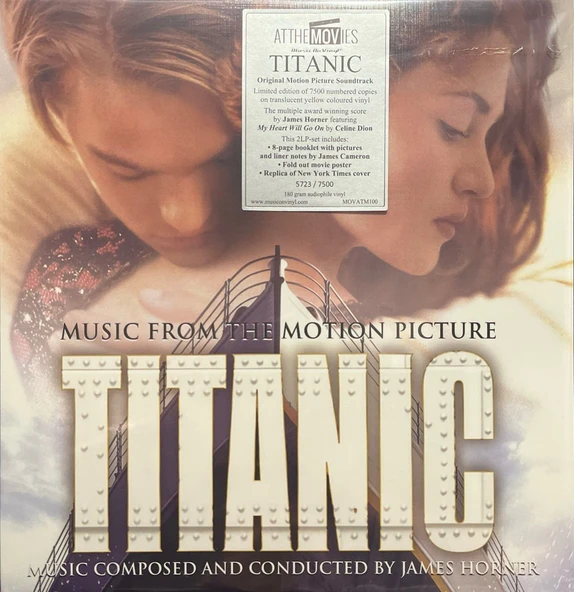 Titanic Soundtrack (Limited Numbered Edition - Yellow Vinyl) 5447/7500 Numaralı Double LP Plak ürün görseli 1