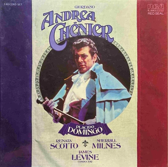 Giordano's Andrea Chenier Placido Domingo 3 LP Box Set Plak ürün görseli 1