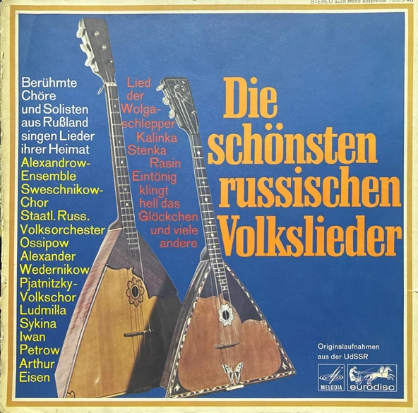 Die Schönsten Russischen Volkslieder LP Plak ürün görseli 1