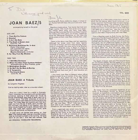 Joan Baez / 5 LP Plak - Resim 2