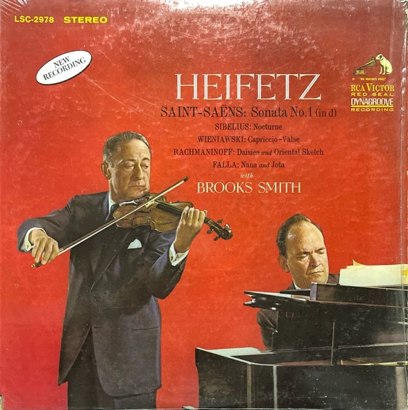 Heifetz , With Brooks Smith – Saint-Saens: Sonata No.1 (in D) Classic LP Plak ürün görseli 1