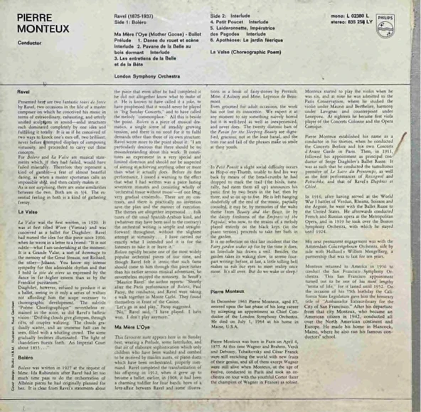 Ravel Pierre Monteux Classic LP Plak - Resim 2